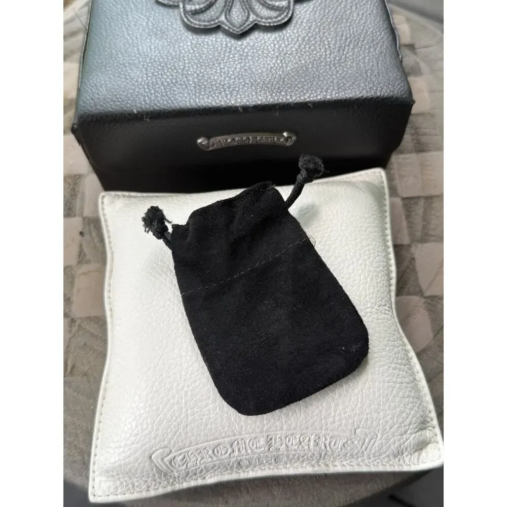 Chrome Hearts Jewelry Pouch Bag OEM Authentic Black Suede Drawstring Rare